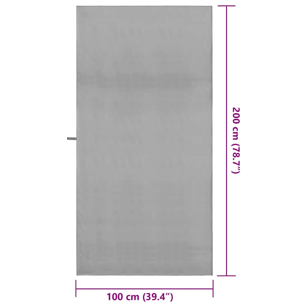 Asciugamani Sportivi 2 pz Grigio scuro 200 x 100 cm