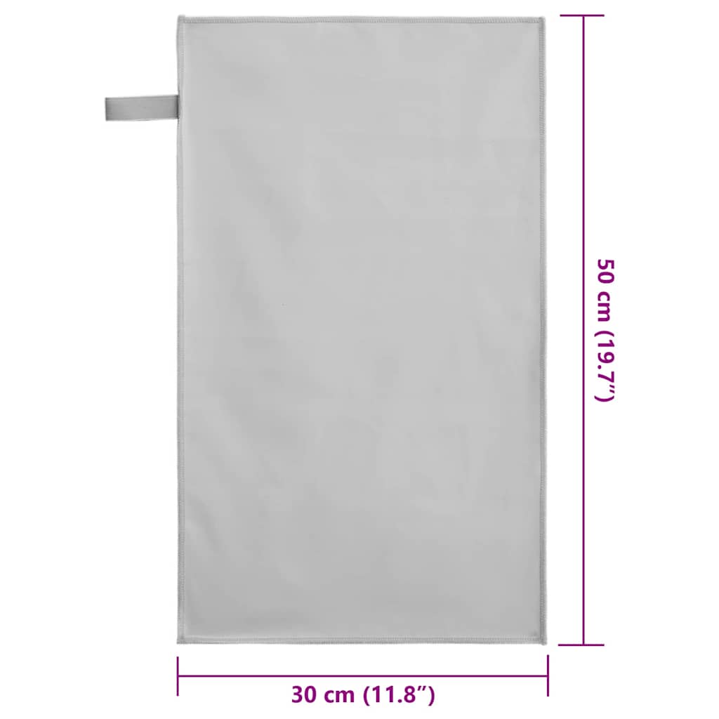 Asciugamani Sportivi 2 pz Grigio 50 x 30 cm