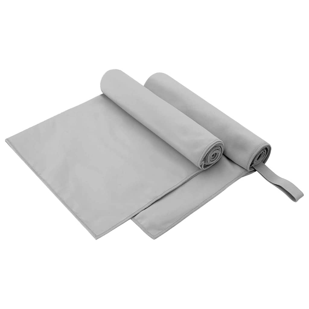 Asciugamani Sportivi 2 pz Grigio 100 x 50 cm
