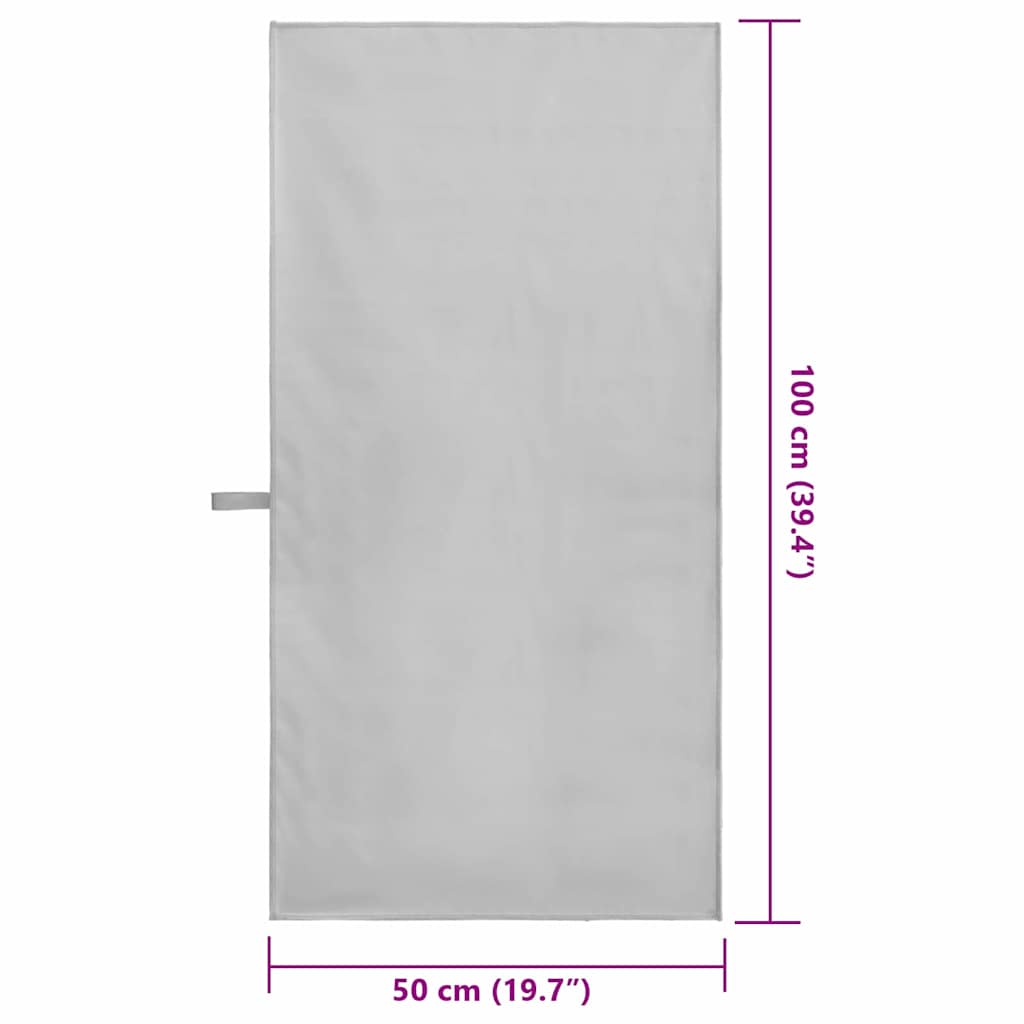 Asciugamani Sportivi 2 pz Grigio 100 x 50 cm