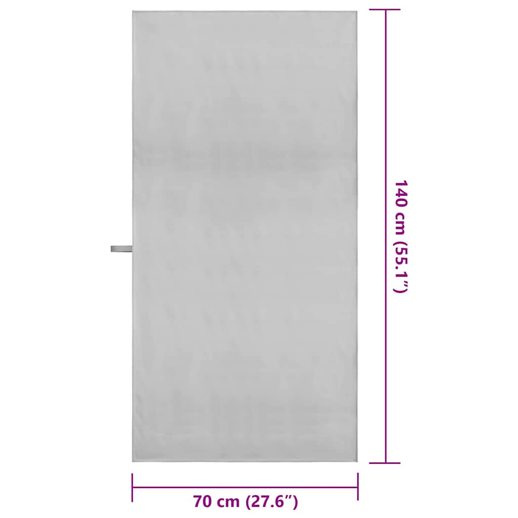 Asciugamani Sportivi 2 pz Grigio 140 x 70 cm