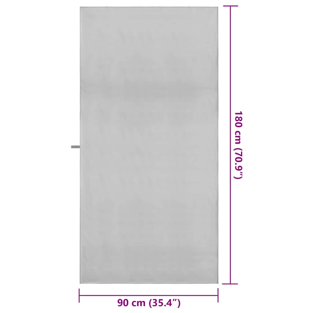Asciugamani Sportivi 2 pz Grigio 180 x 90 cm
