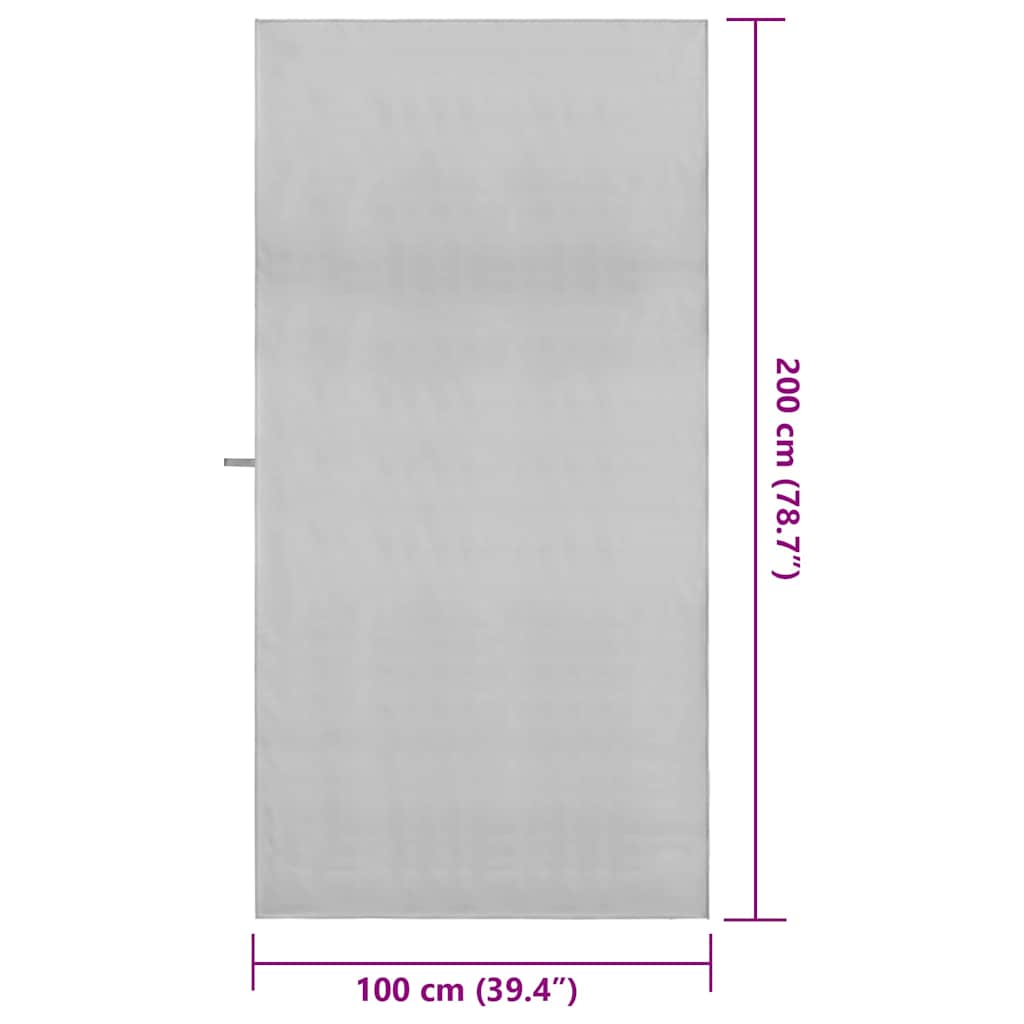 Asciugamani Sportivi 2 pz Grigio 200 x 100 cm