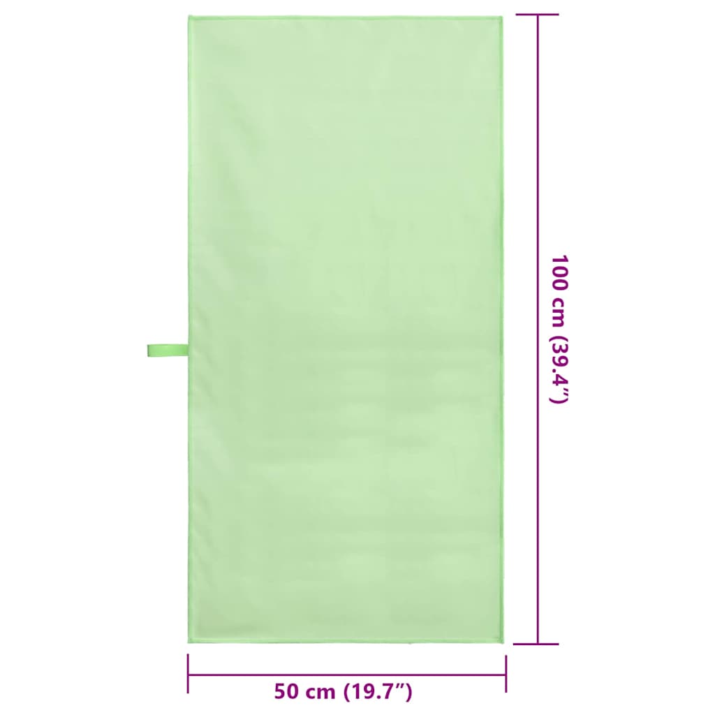Asciugamani Sportivi 2 pz Verde 100 x 50 cm