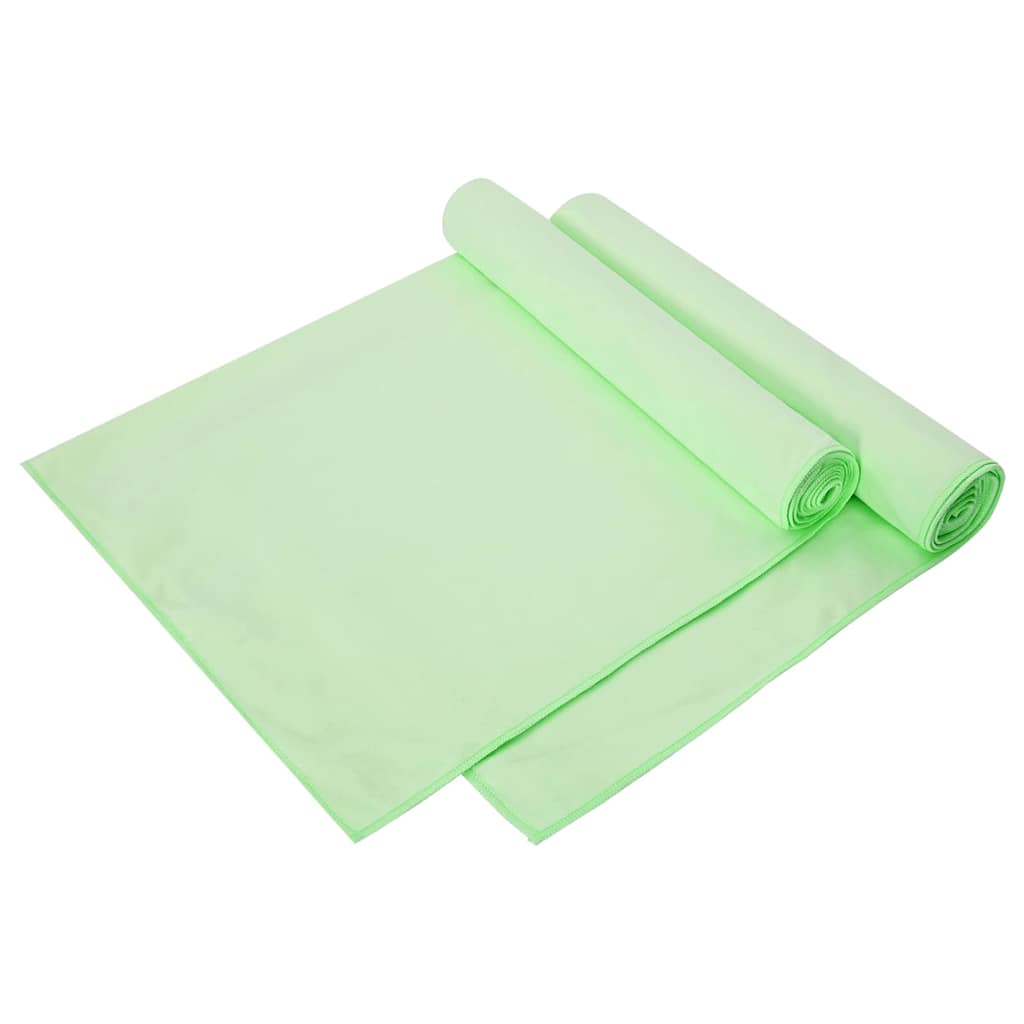Asciugamani Sportivi 2 pz Verde 140 x 70 cm