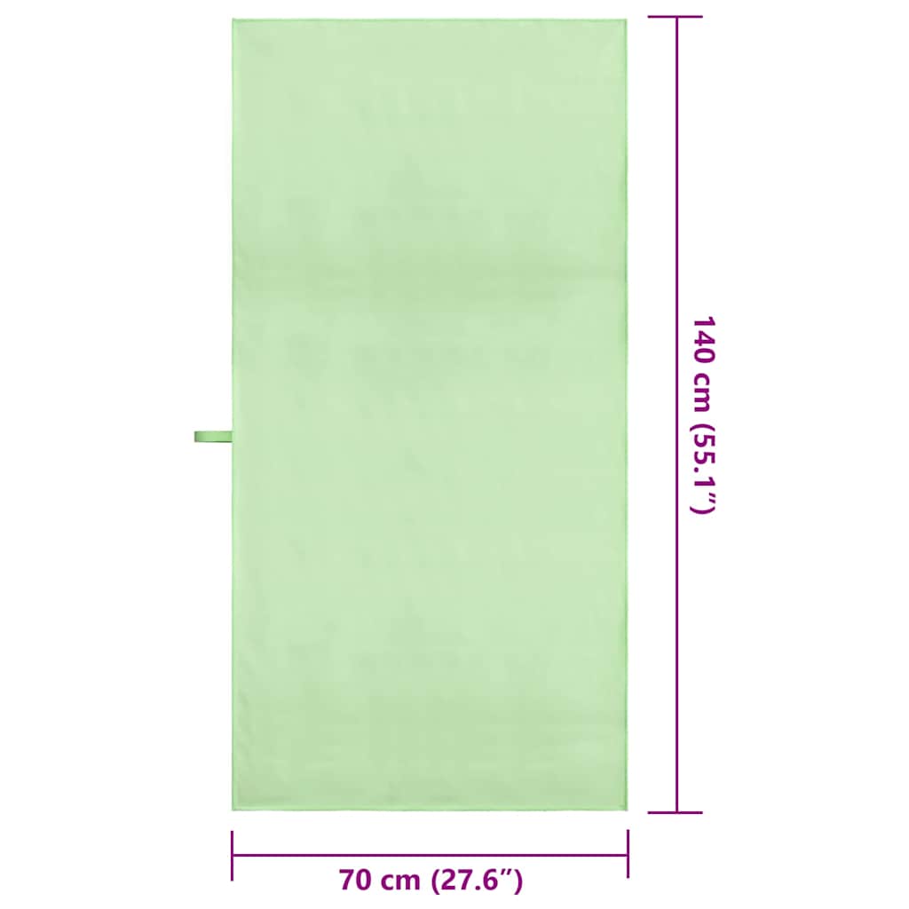 Asciugamani Sportivi 2 pz Verde 140 x 70 cm