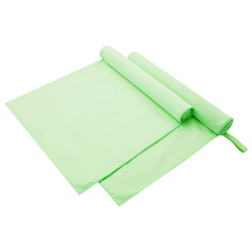 Asciugamani Sportivi 2 pz Verde 180 x 90 cm