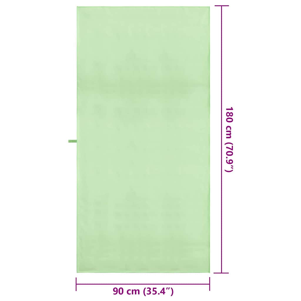 Asciugamani Sportivi 2 pz Verde 180 x 90 cm