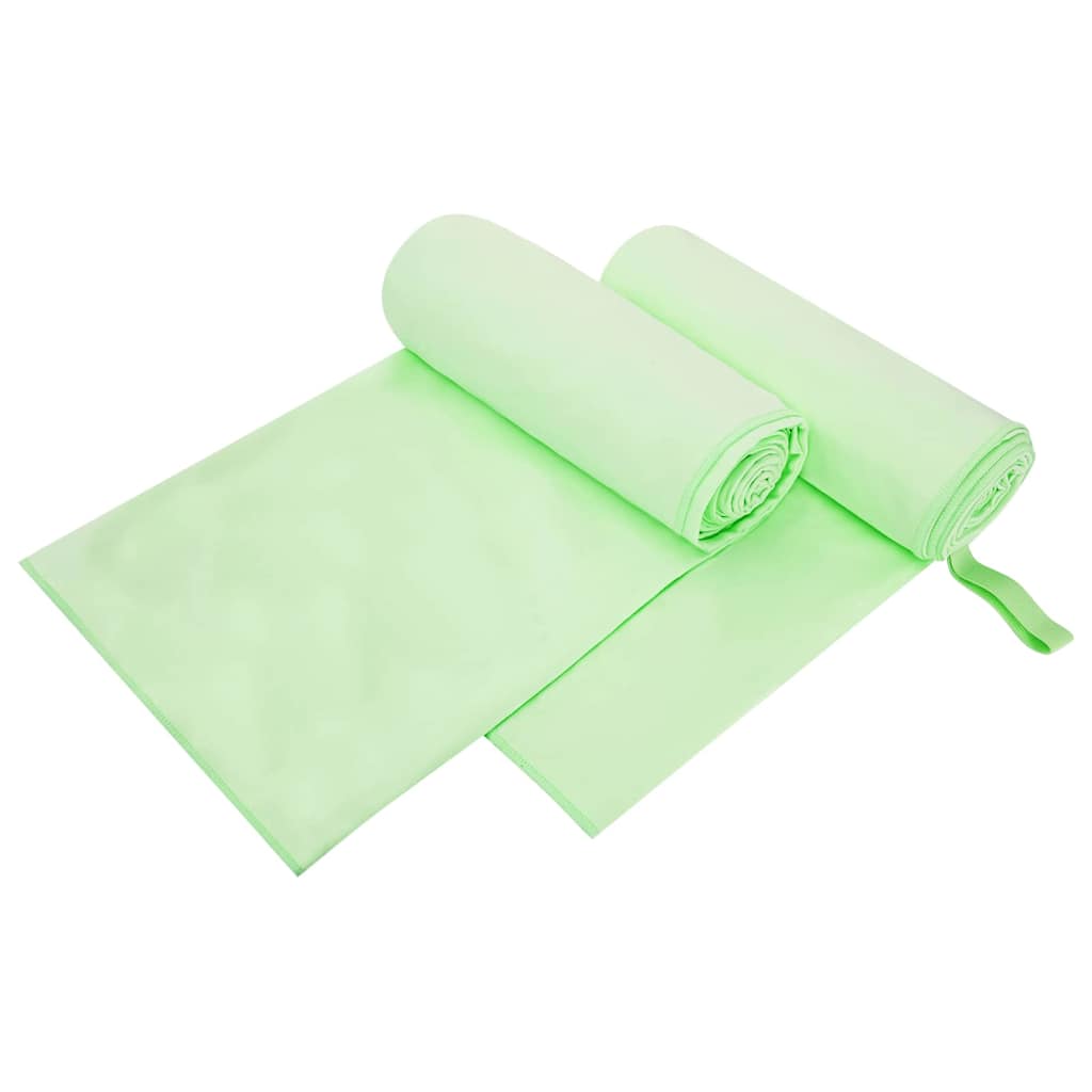 Asciugamani Sportivi 2 pz Verde 200 x 100 cm