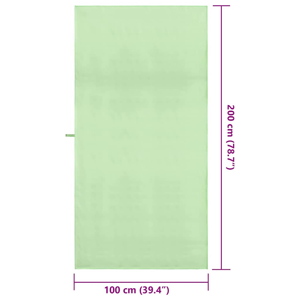 Asciugamani Sportivi 2 pz Verde 200 x 100 cm