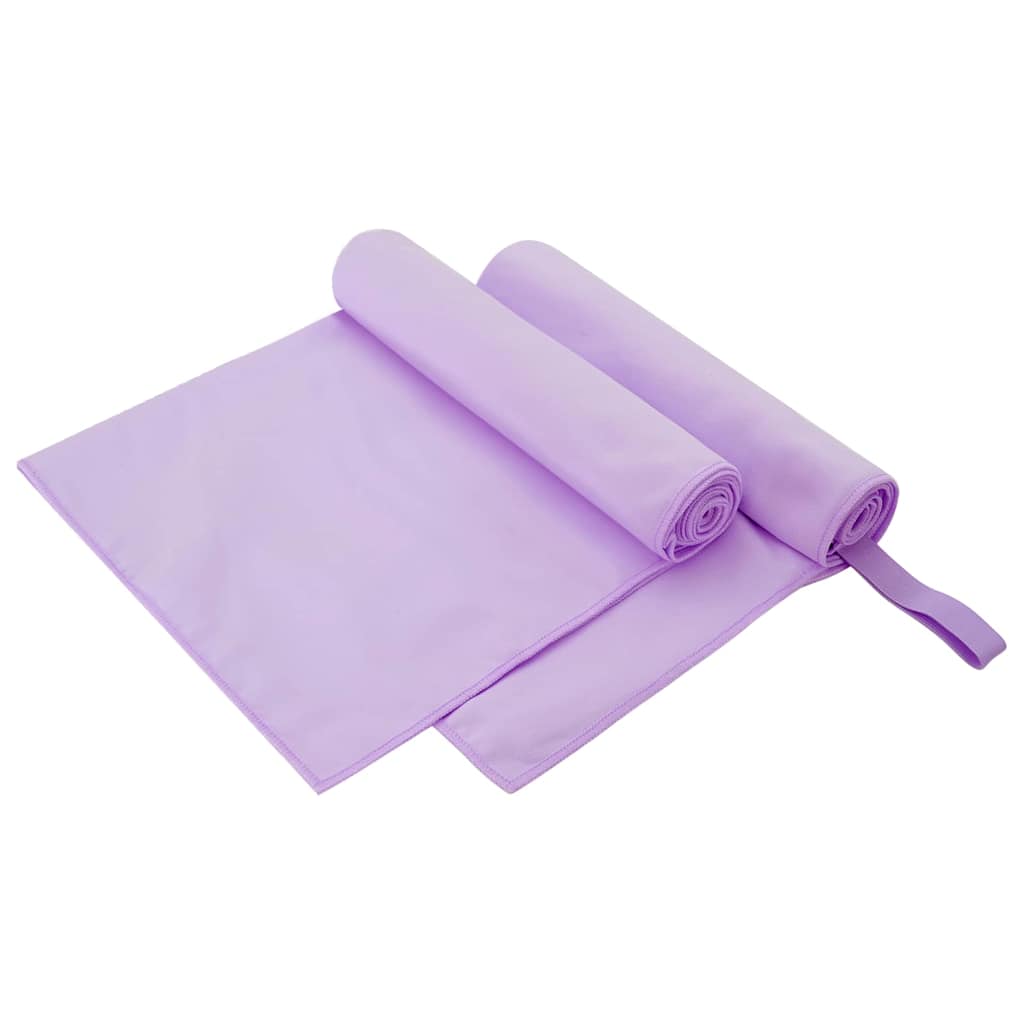 Asciugamani Sportivi 2 pz Viola 100 x 50 cm