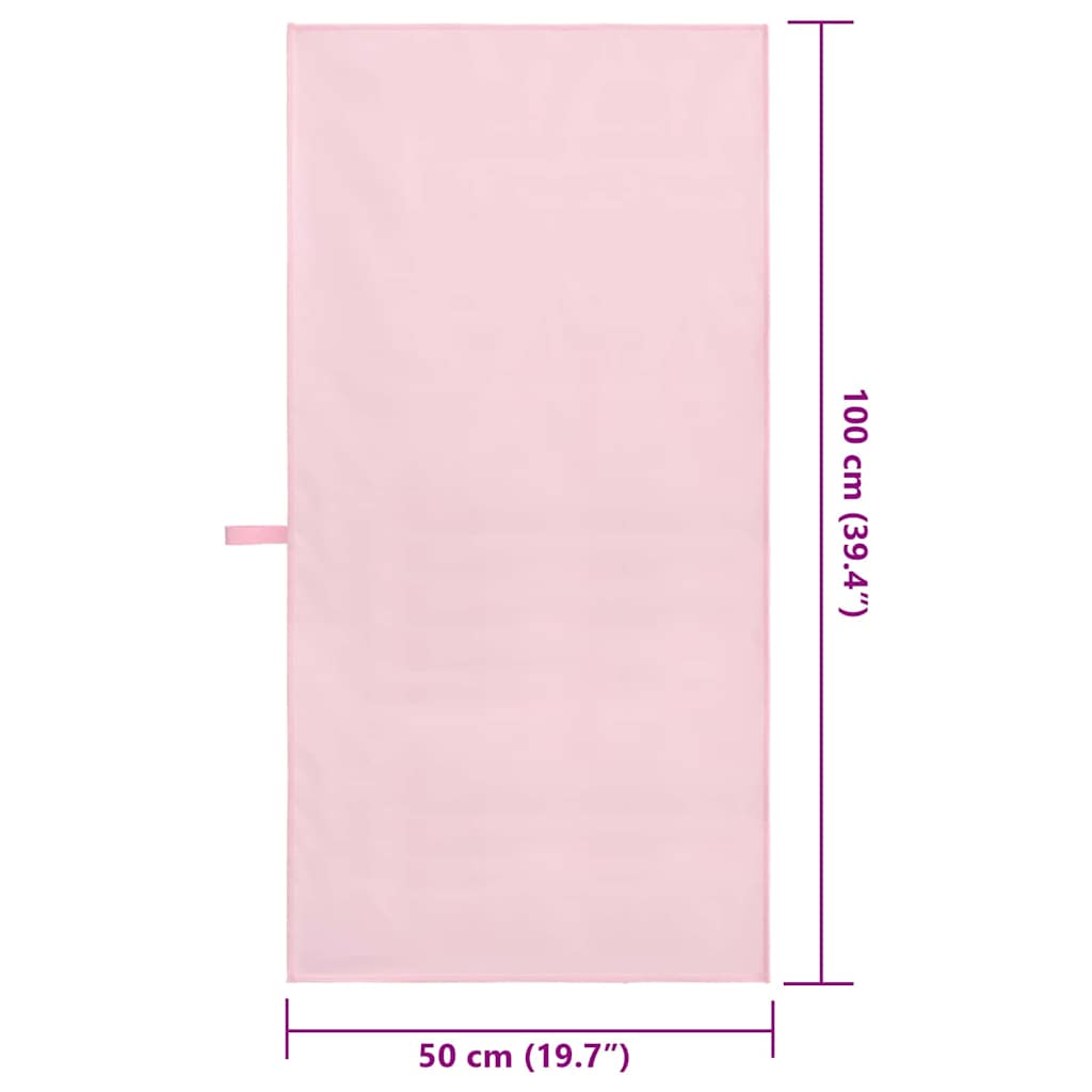 Asciugamani Sportivi 2 pz Rosa 100 x 50 cm