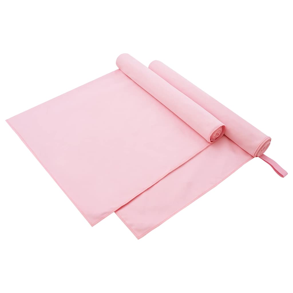 Asciugamani Sportivi 2 pz Rosa 180 x 90 cm