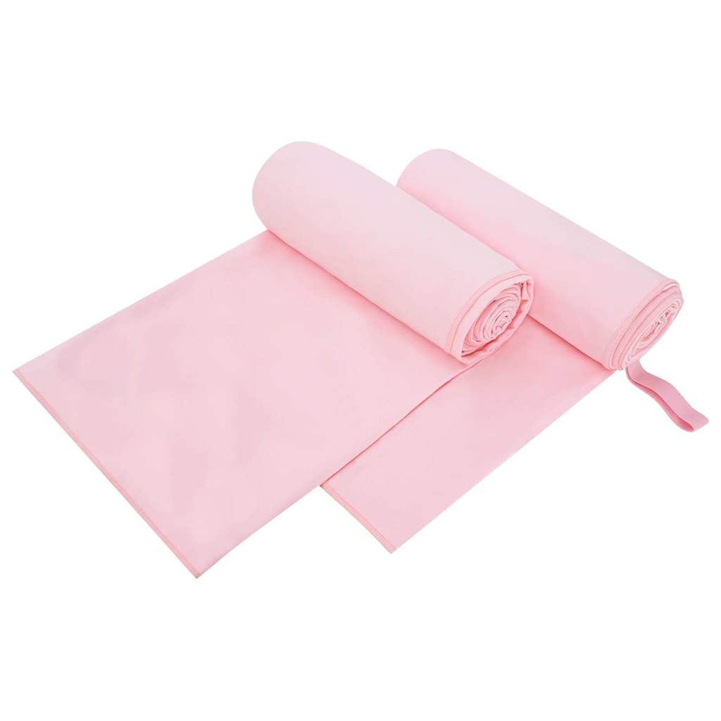 Asciugamani Sportivi 2 pz Rosa 200 x 100 cm