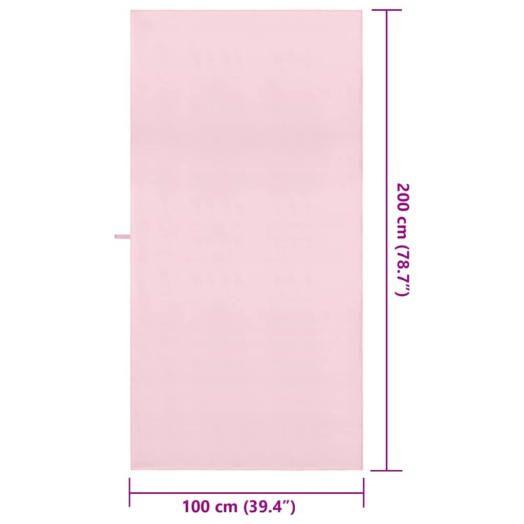 Asciugamani Sportivi 2 pz Rosa 200 x 100 cm