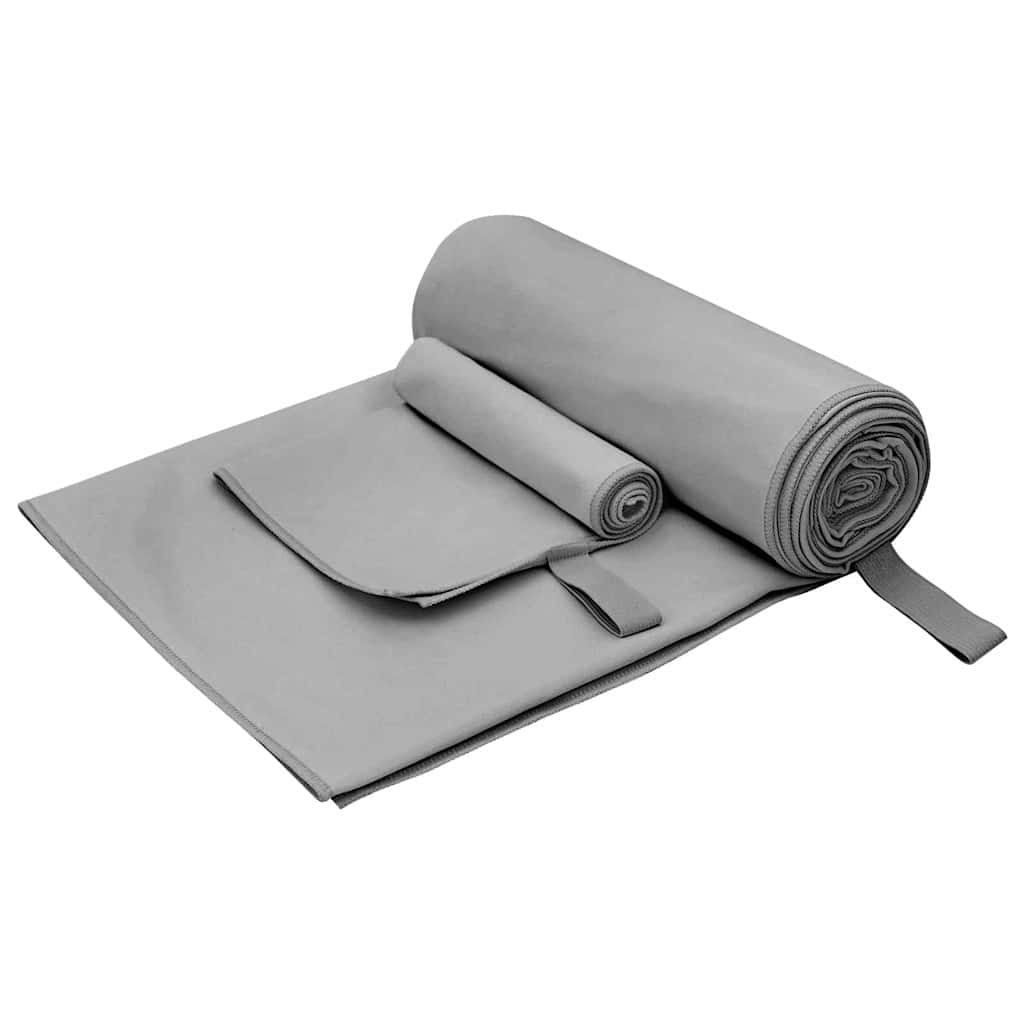 Set di Asciugamani Sportivi 2 pz Grigio scuro