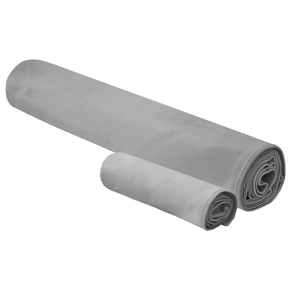 Set di Asciugamani Sportivi 2 pz Grigio scuro