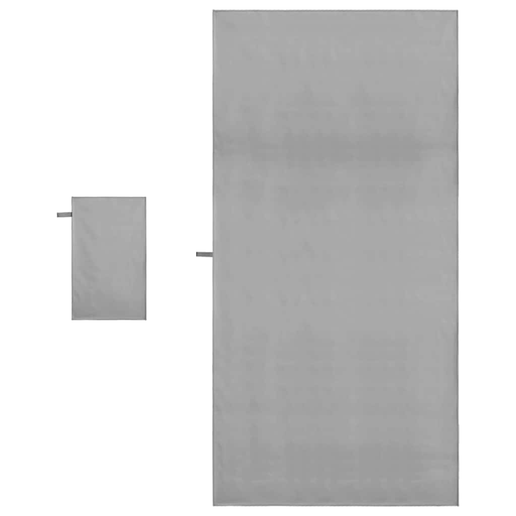 Set di Asciugamani Sportivi 2 pz Grigio scuro