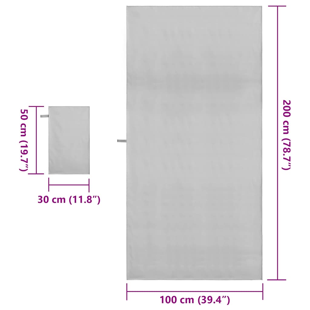 Set di Asciugamani Sportivi 2 pz Grigio