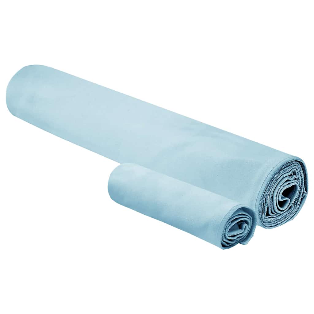 Set di Asciugamani Sportivi 2 pz Blu 50 x 30 cm, 200 x 100 cm