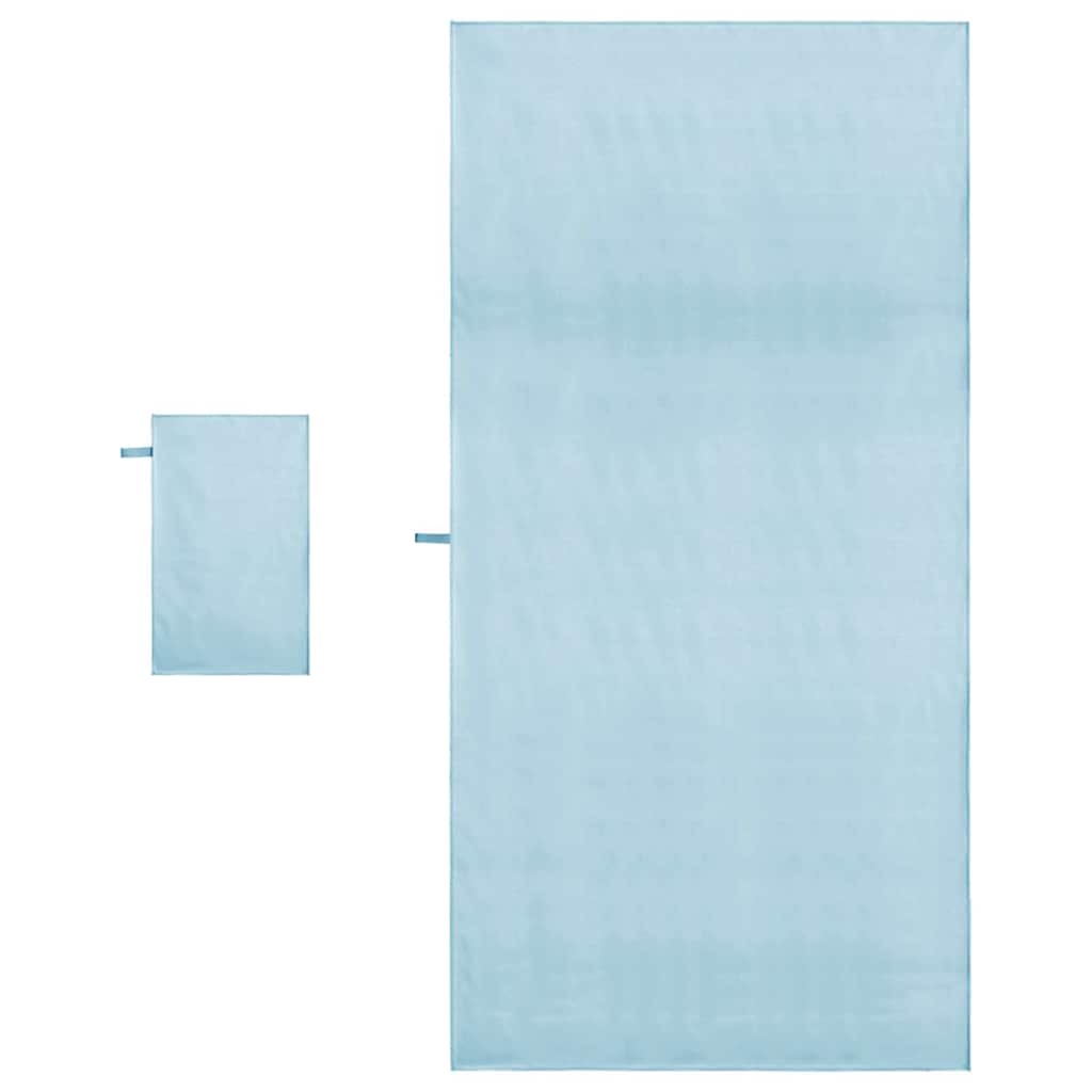Set di Asciugamani Sportivi 2 pz Blu 50 x 30 cm, 200 x 100 cm