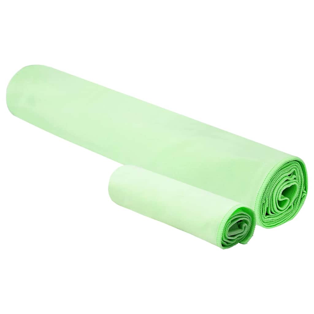 Set di Asciugamani Sportivi 2 pz Verde 50 x 30 cm, 200 x 100 cm
