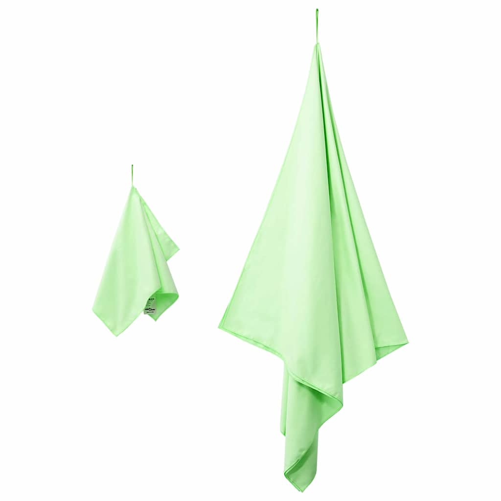 Set di Asciugamani Sportivi 2 pz Verde 50 x 30 cm, 200 x 100 cm