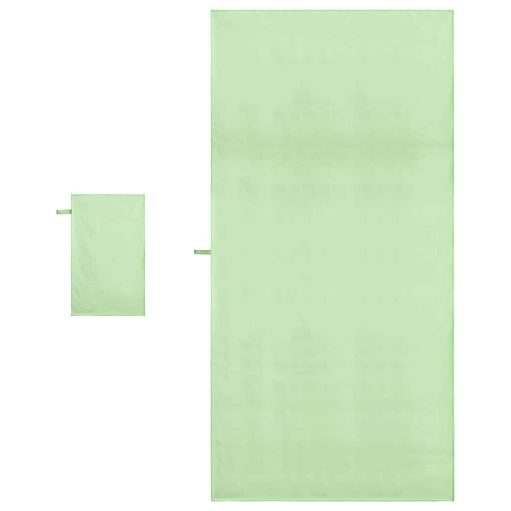 Set di Asciugamani Sportivi 2 pz Verde 50 x 30 cm, 200 x 100 cm