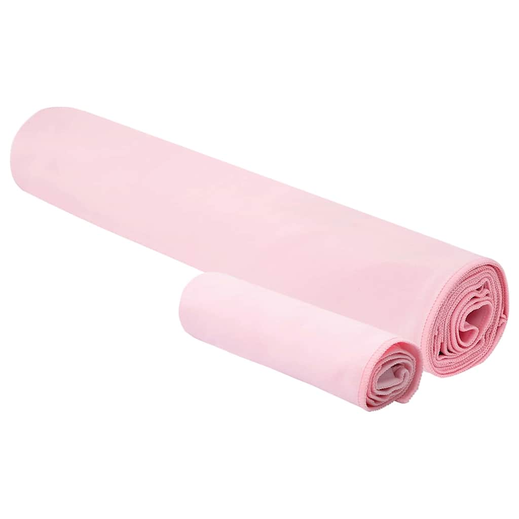 Set di Asciugamani Sportivi 2 pz Rosa 50 x 30 cm, 200 x 100 cm