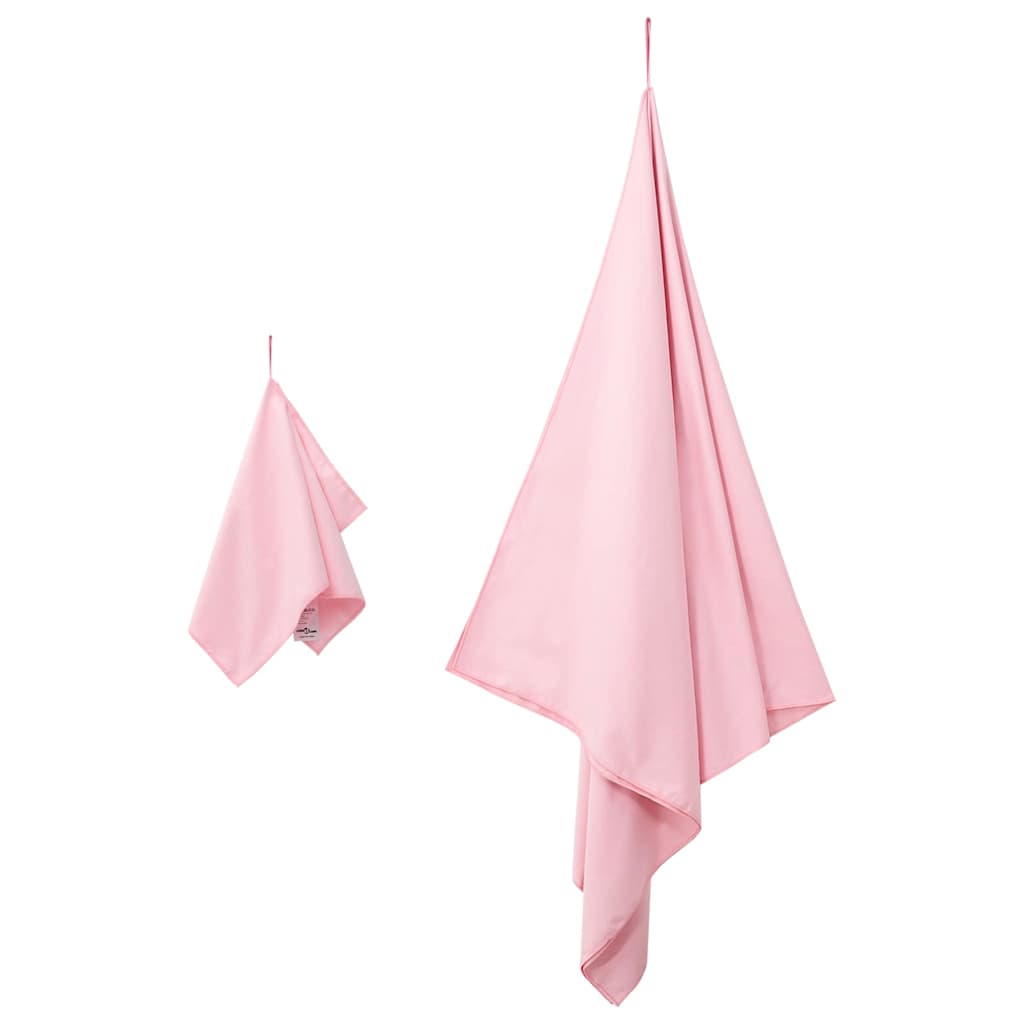 Set di Asciugamani Sportivi 2 pz Rosa 50 x 30 cm, 200 x 100 cm