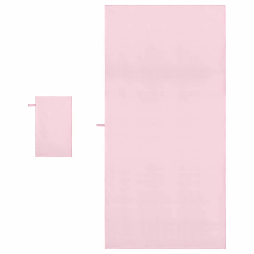 Set di Asciugamani Sportivi 2 pz Rosa 50 x 30 cm, 200 x 100 cm