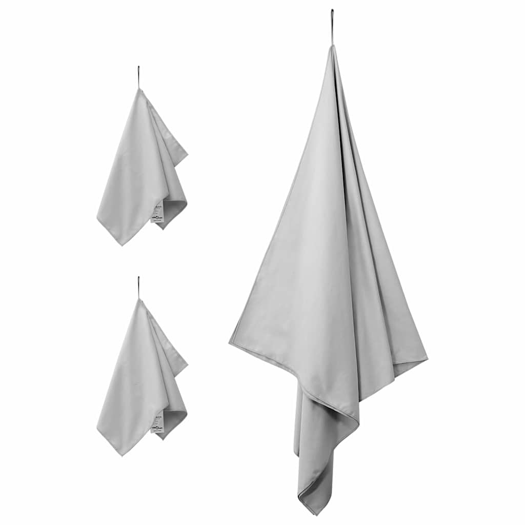 Set di Asciugamani Sportivi 3 pz Grigio 210 x 100 cm