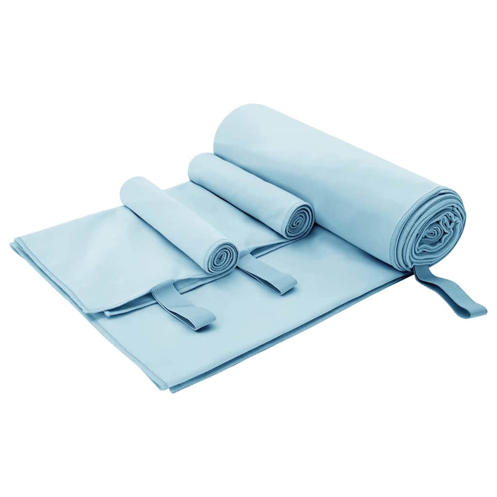 Set di Asciugamani Sportivi 3 pz Blu 210 x 100 cm