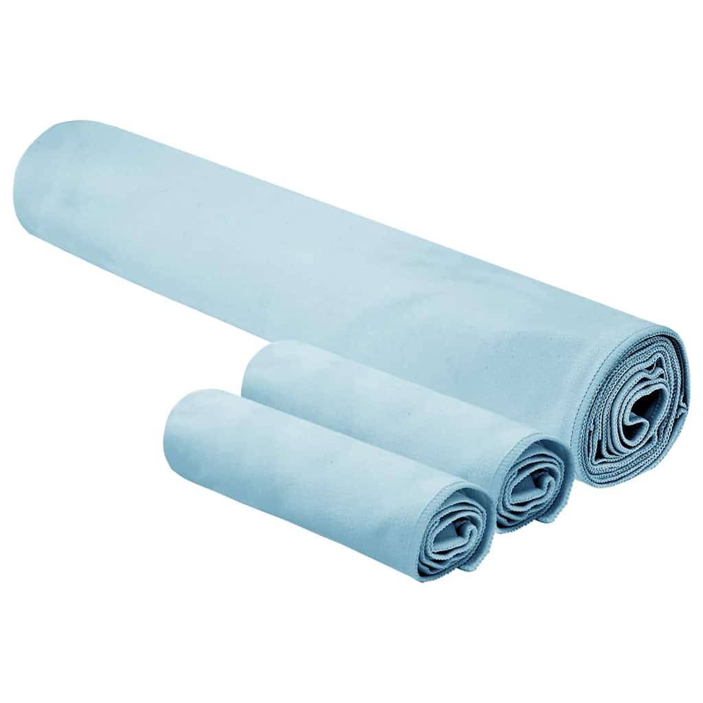 Set di Asciugamani Sportivi 3 pz Blu 210 x 100 cm