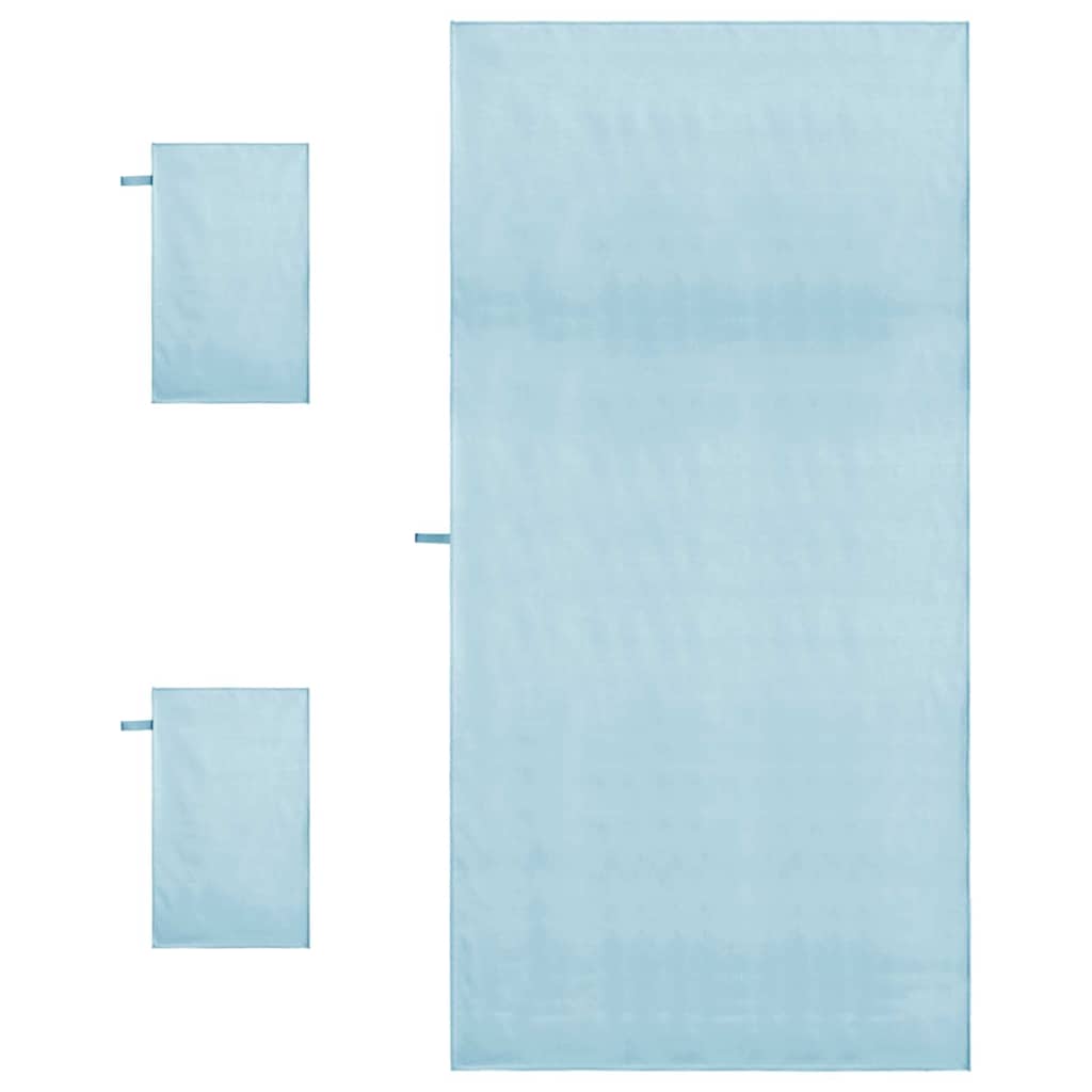 Set di Asciugamani Sportivi 3 pz Blu 210 x 100 cm