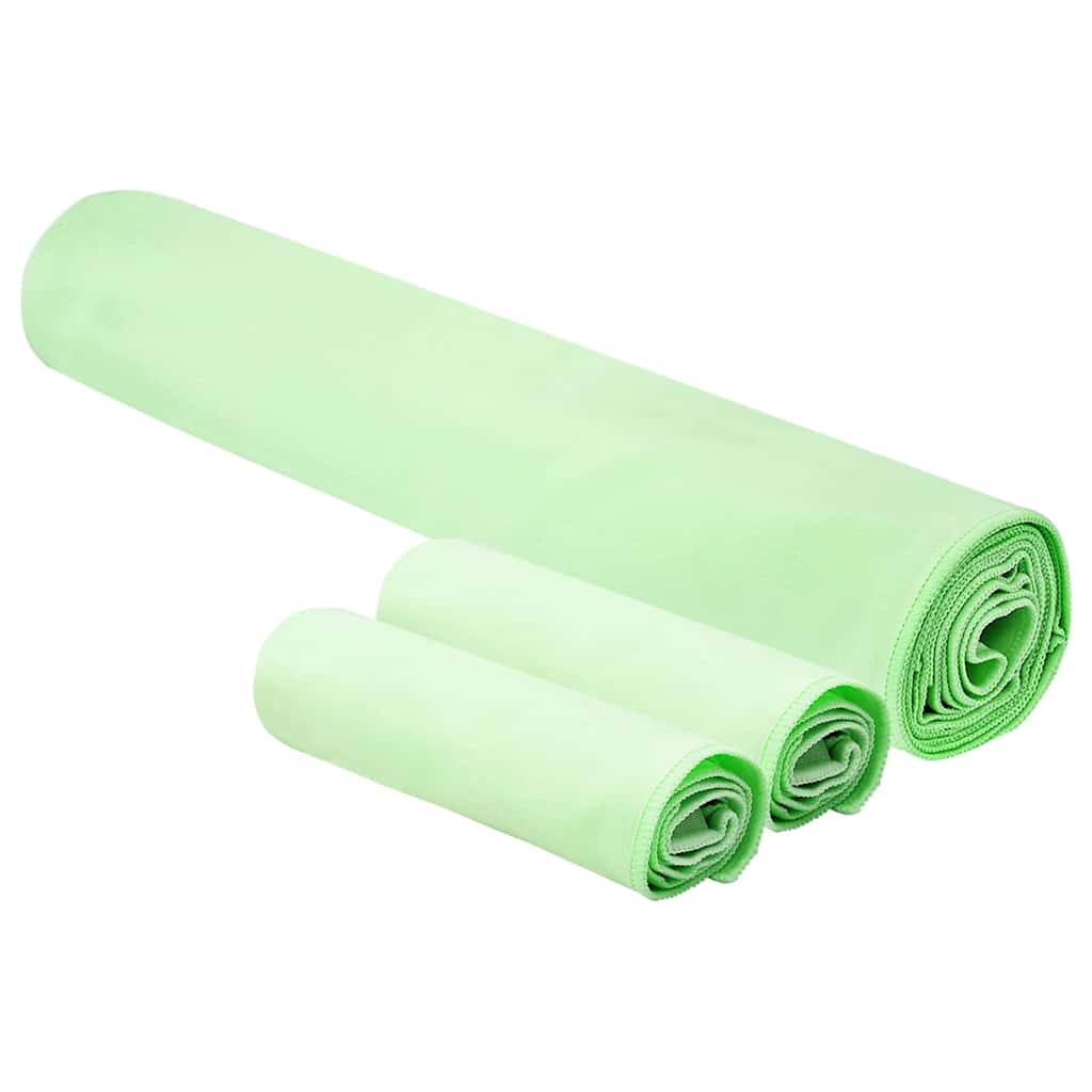 Set di Asciugamani Sportivi 3 pz Verde 210 x 100 cm