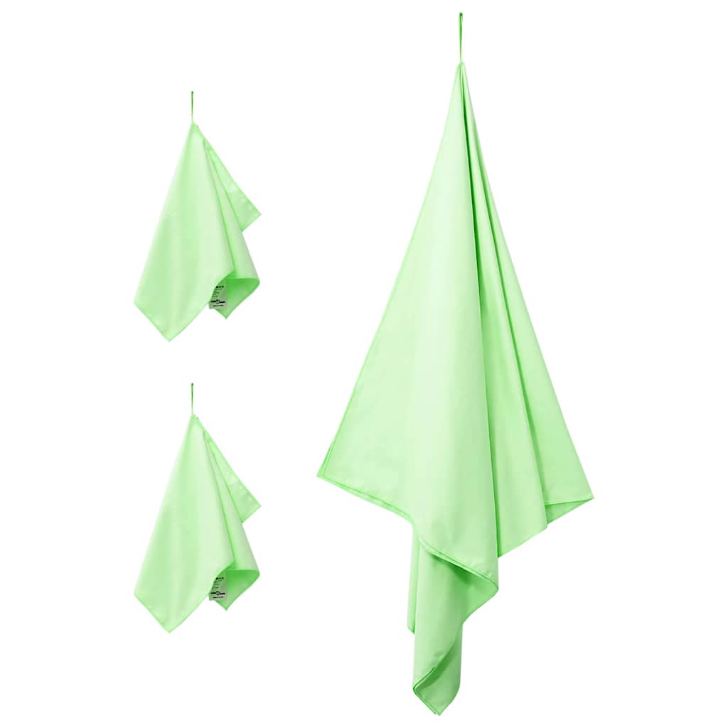 Set di Asciugamani Sportivi 3 pz Verde 210 x 100 cm