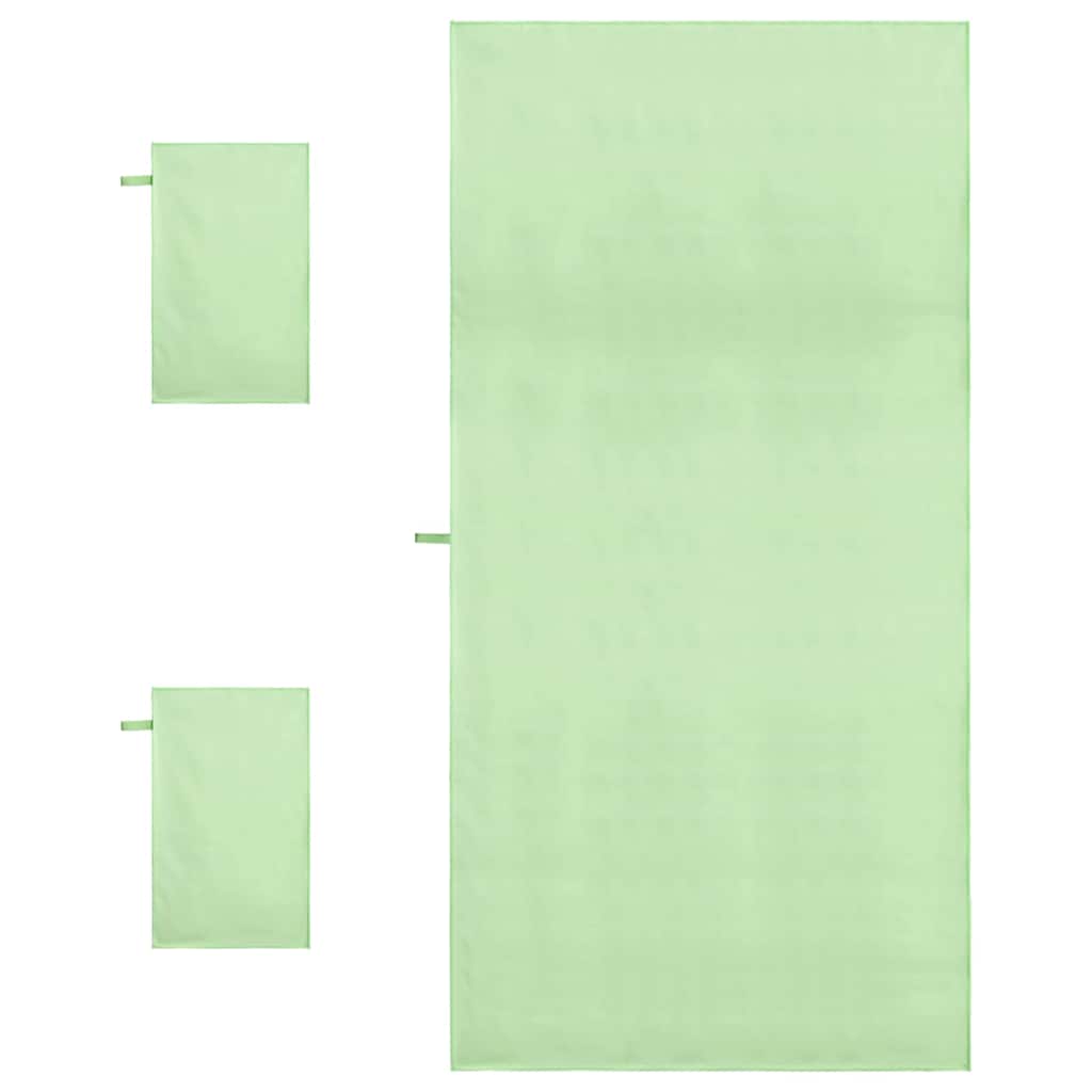 Set di Asciugamani Sportivi 3 pz Verde 210 x 100 cm
