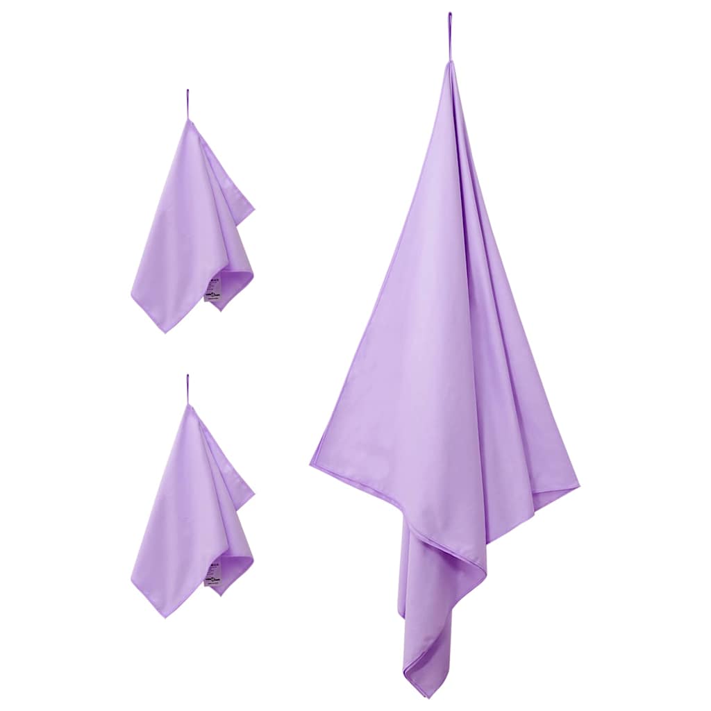Set di Asciugamani Sportivi 3 pz Viola 210 x 100 cm