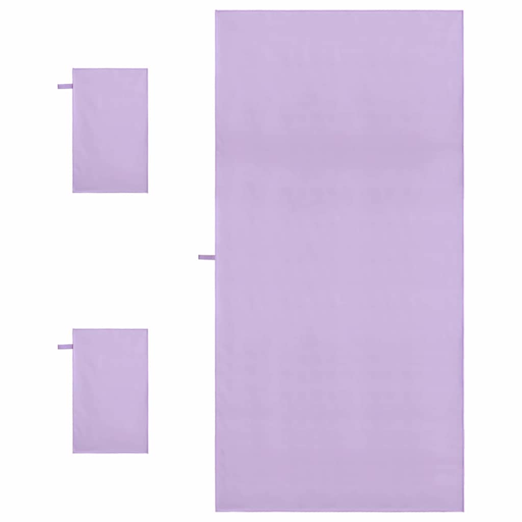 Set di Asciugamani Sportivi 3 pz Viola 210 x 100 cm