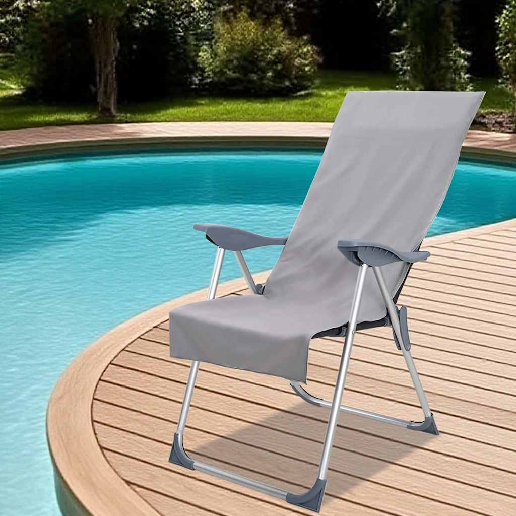Asciugamani per Sedia Outdoor 2 pz Grigio Scuro 130 x 60 cm