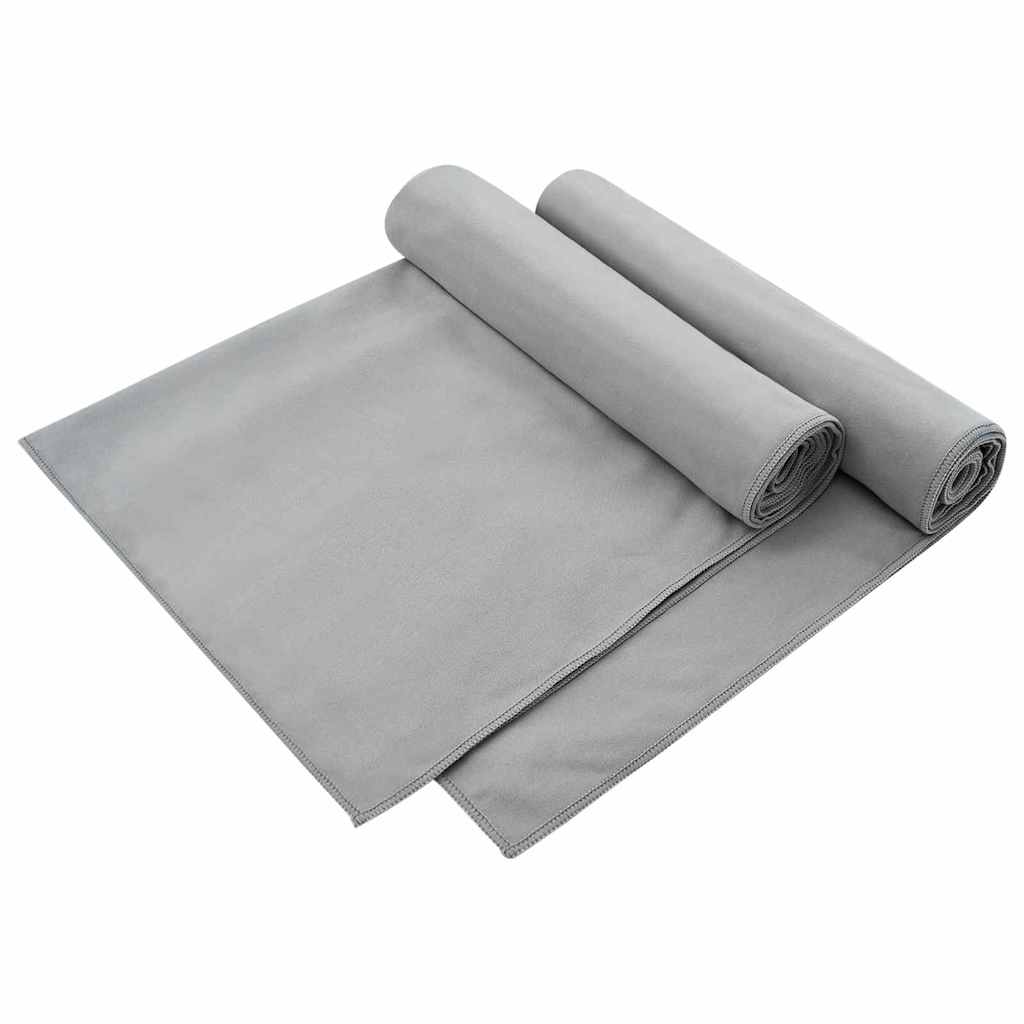 Asciugamani per Sedia Outdoor 2 pz Grigio Scuro 130 x 60 cm