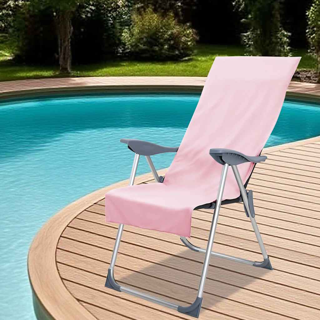 Asciugamani per Sedia Outdoor 2 pz Rosa 130 x 60 cm