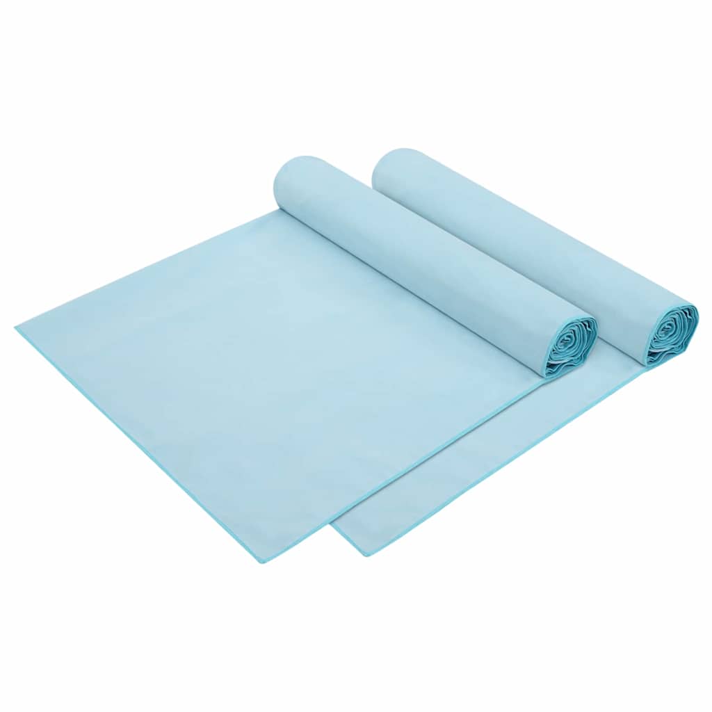 Asciugamani per lettino 2 pz Blu 210 x 75 cm