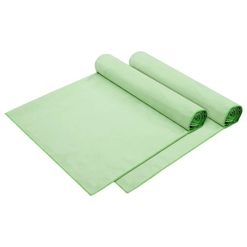 Asciugamani per lettino 2 pz Verde 210 x 75 cm