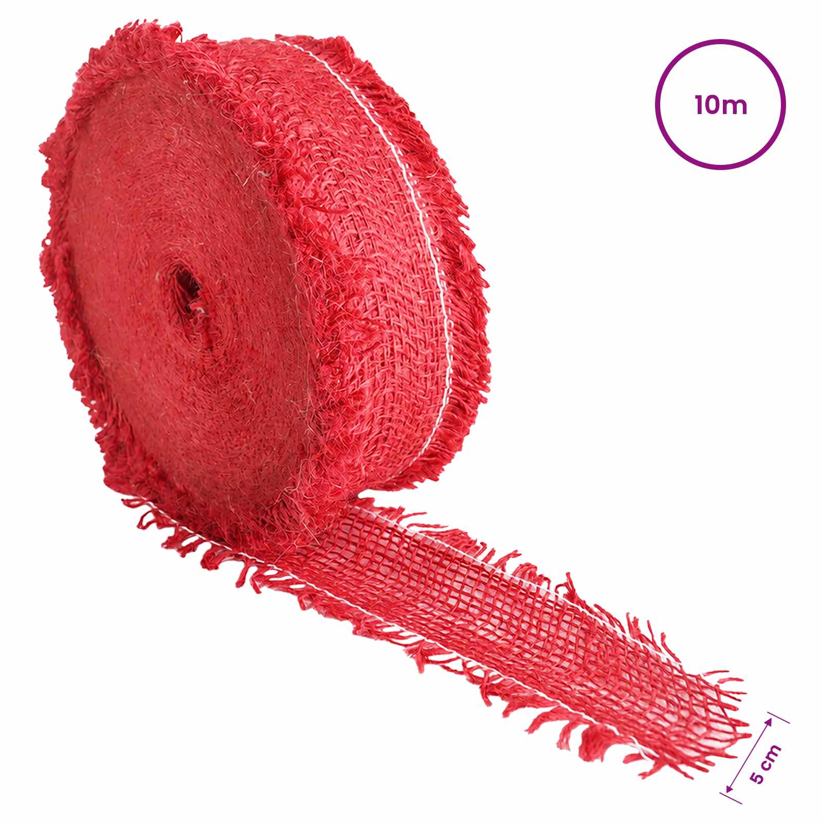 Rotolo di Juta 5 x 1000 cm Rosso