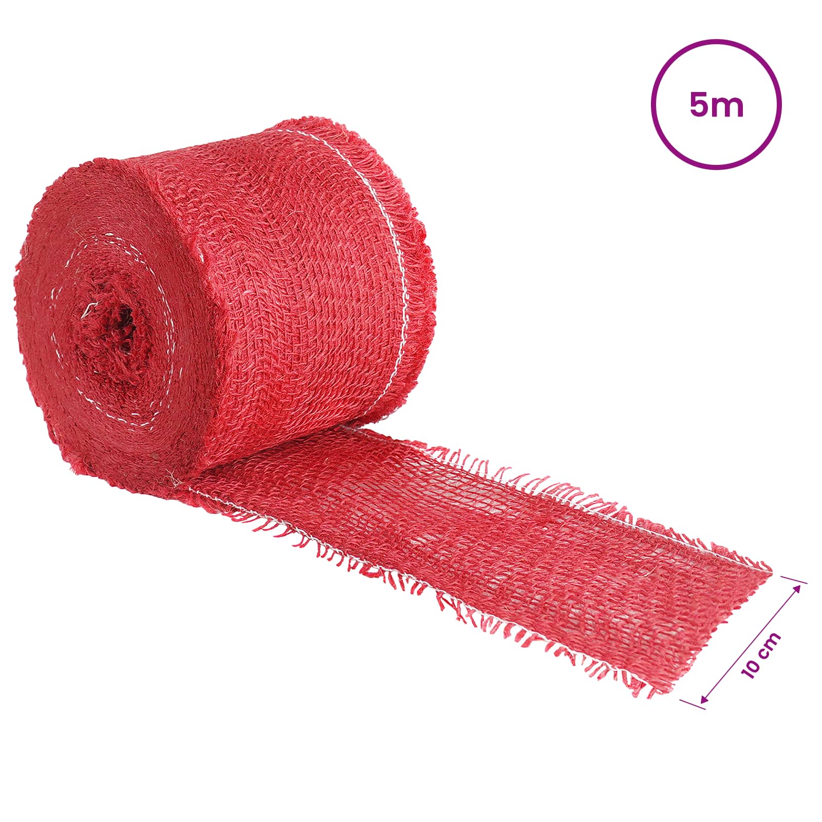 Rotolo di Juta 10 x 500 cm Rosso