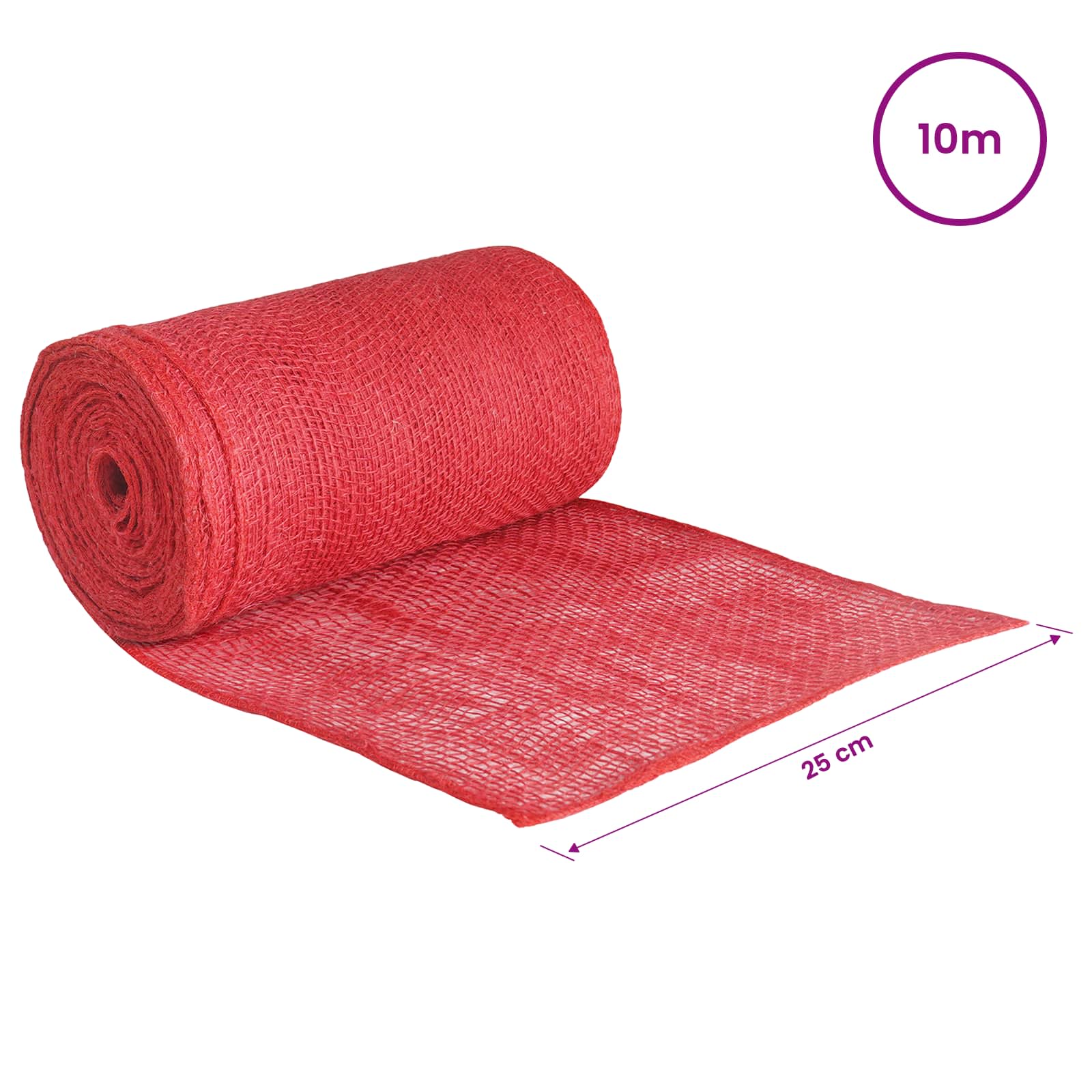 Rotolo di Juta 25 x 1000 cm Rosso