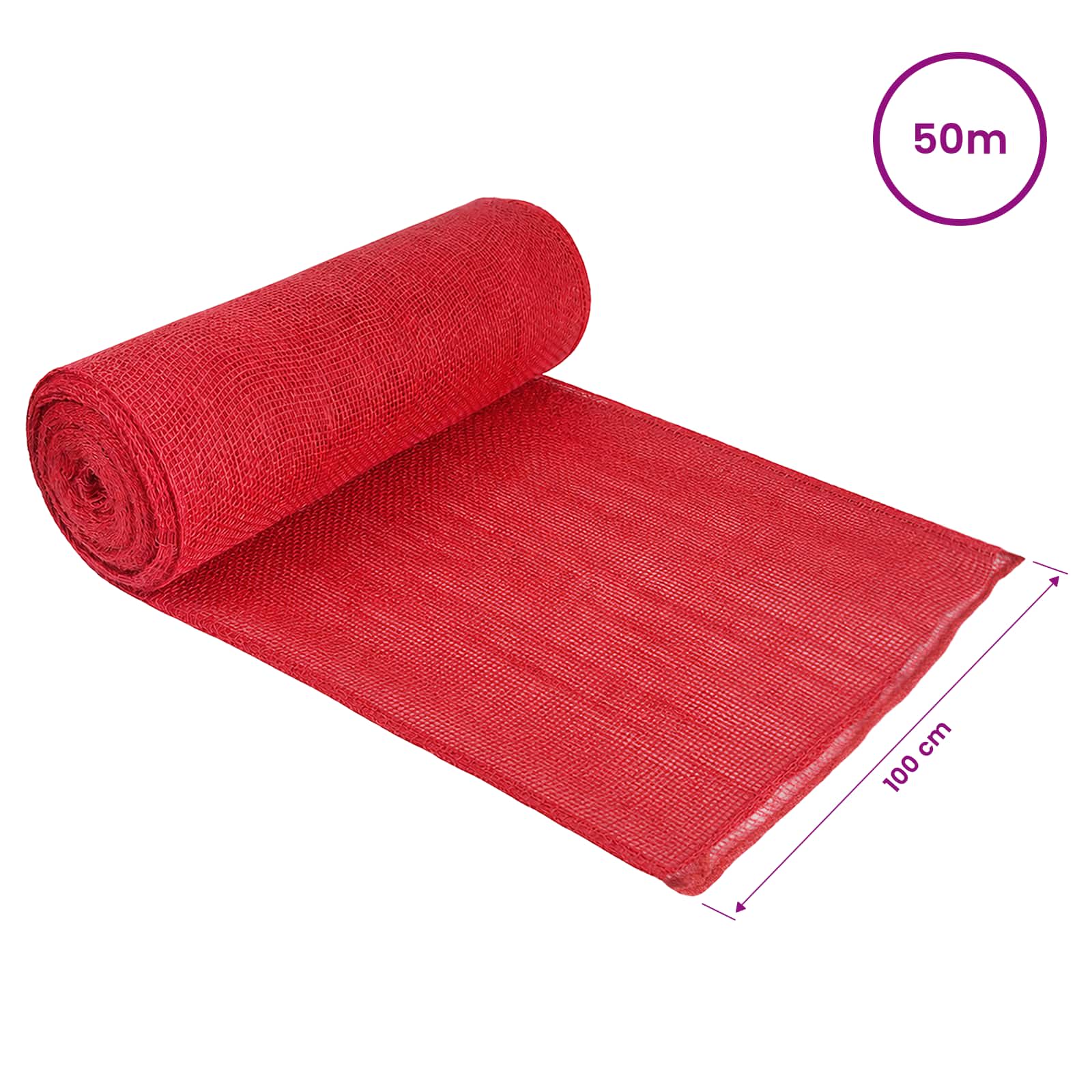 Rotolo di Juta 100 x 5000 cm Rosso