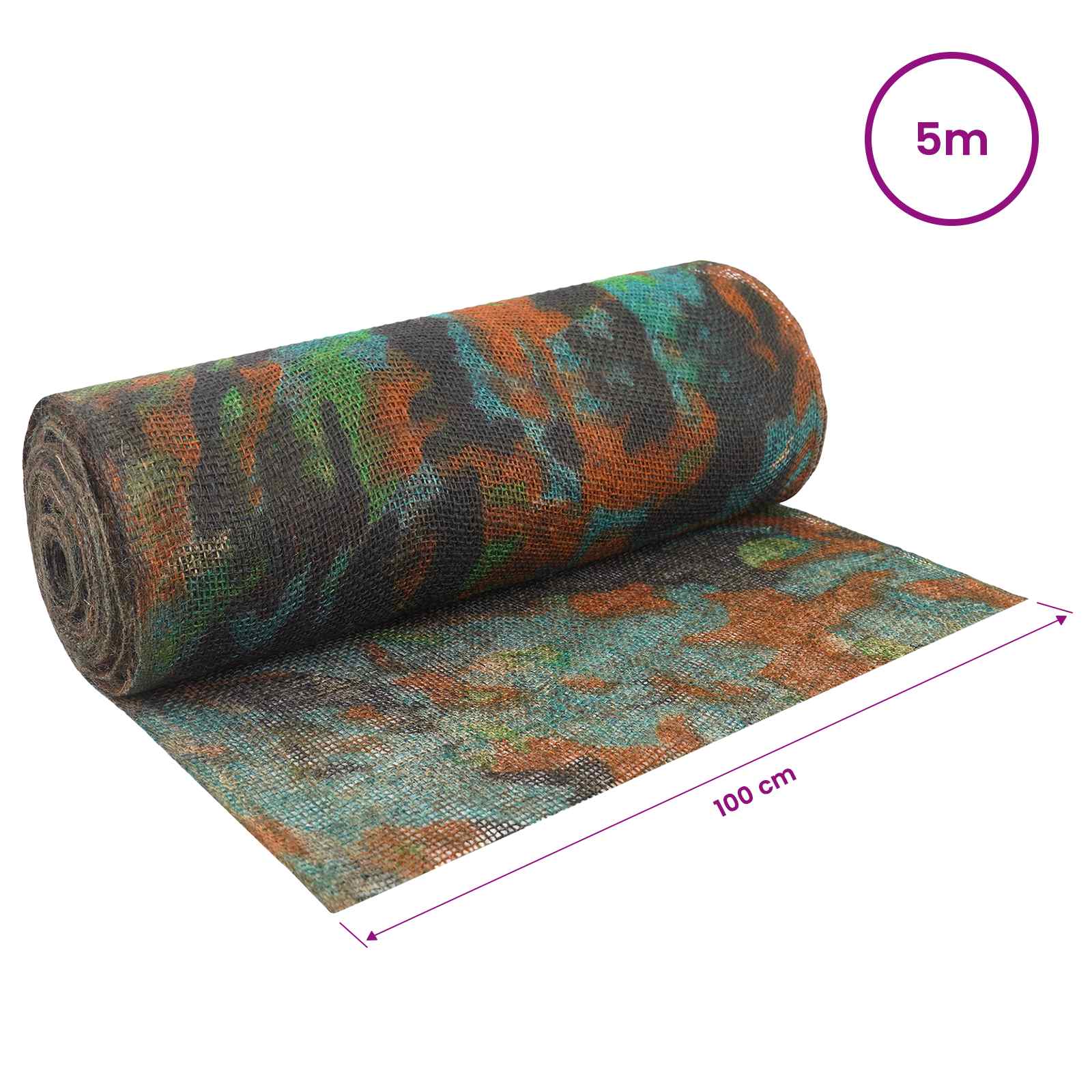 Rotolo di Juta 100 x 500 cm Mimetico